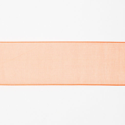 Sheer Orange Ribbon w/satin edge  | 1.5" 25 yds