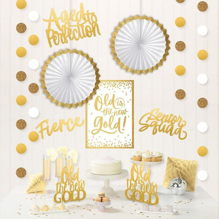 Golden Age Birthday Room Decorating Kit | 12pcs