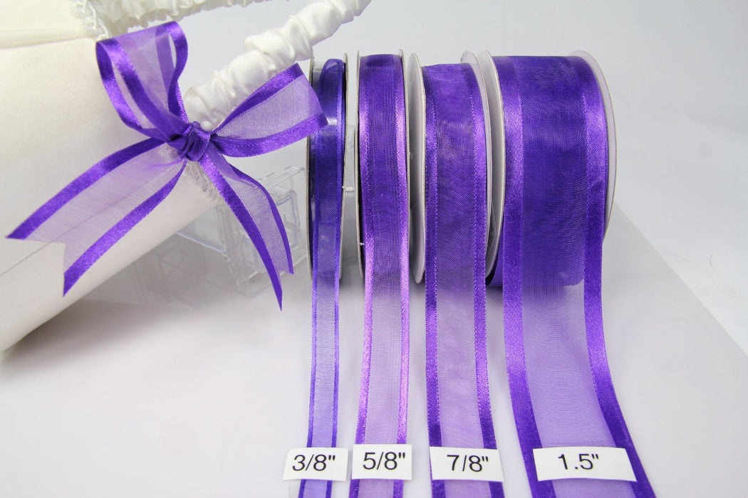 Purple Sheer Ribbon w/ Satin Edge | 3/8"