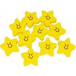 Smiley Face Star Erasers | 24 ct