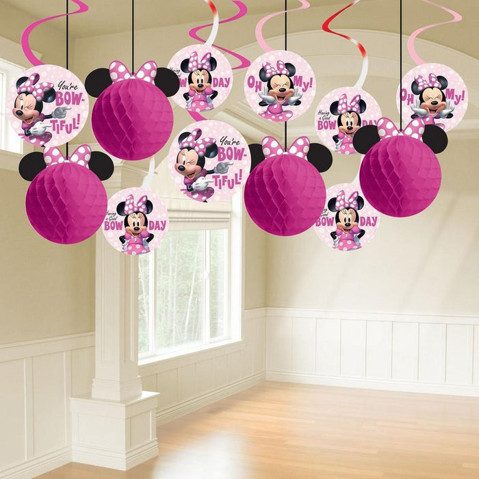 Minnie Mouse Forever Swirl and Honeycomb Decorations | 12pcs