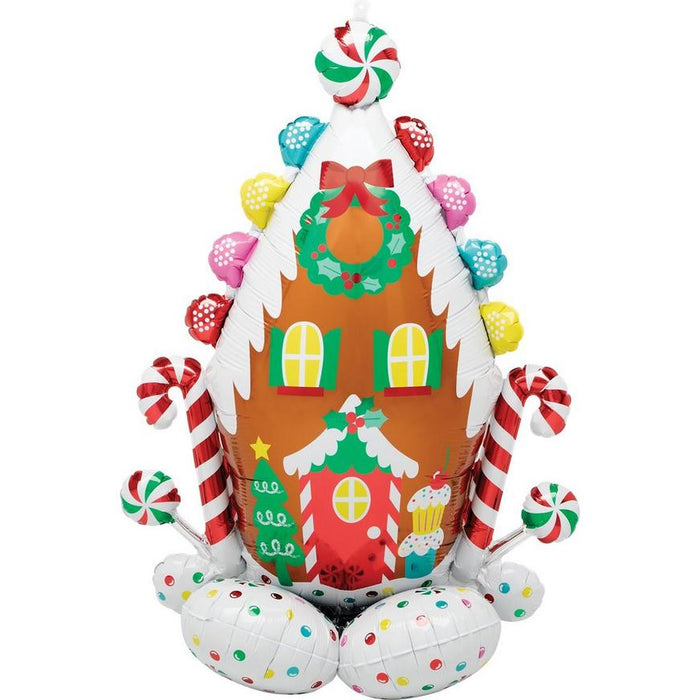 Christmas Gingerbread House Airloonz Balloon Uninflated 51" | 1ct