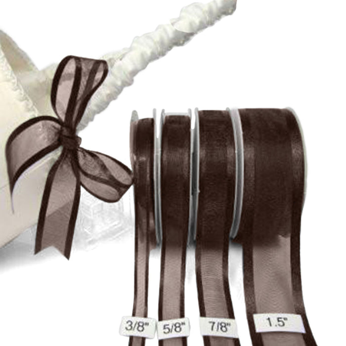 Shop Exclusive White/Silver 1 1/2 inch x 25 Yards Sheer Ribbon