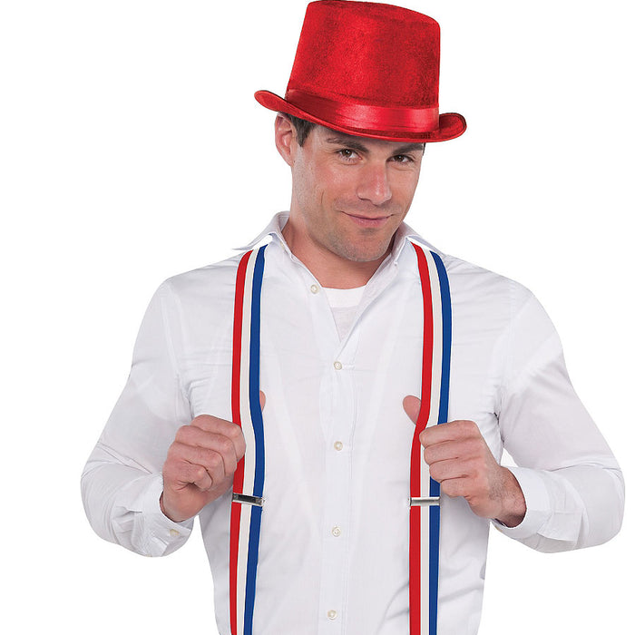 Patriotic Red, White, and Blue Suspenders | 1 ct
