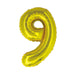 Air-filled Gold Number Balloon 9