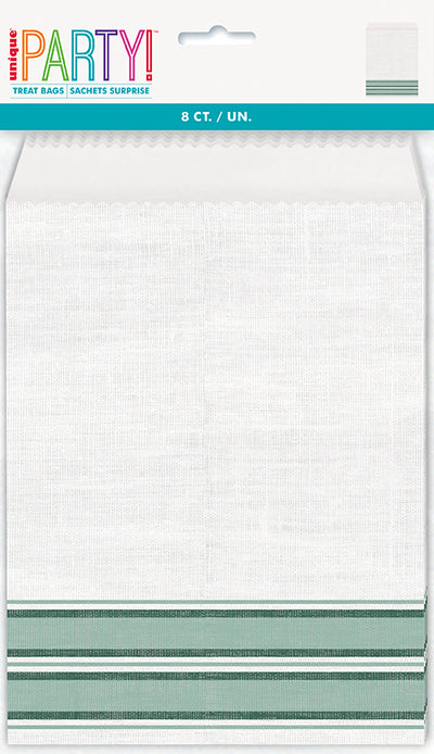 Fresh Greens Botanical Stripe Paper Treat Bags 6.5"x8.5" | 8ct
