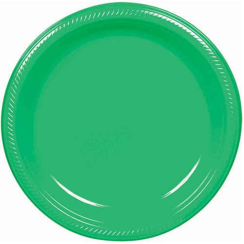 Festive Green 10.25'' Plastic Plates | 50ct