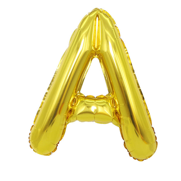 Air Filled Gold Mylar ''A'' Letter Balloon, 16" | 1 ct