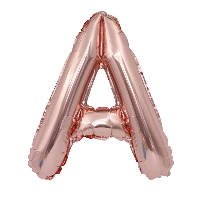 Air Filled Rose Gold Mylar ''A'' Letter Balloon, 16" | 1 ct