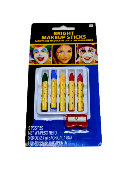Bright Makeup Sticks W/Sharpener | 6pcs