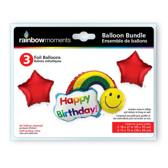 Happy Birthday Rainbow Balloon Bundle | 1ct
