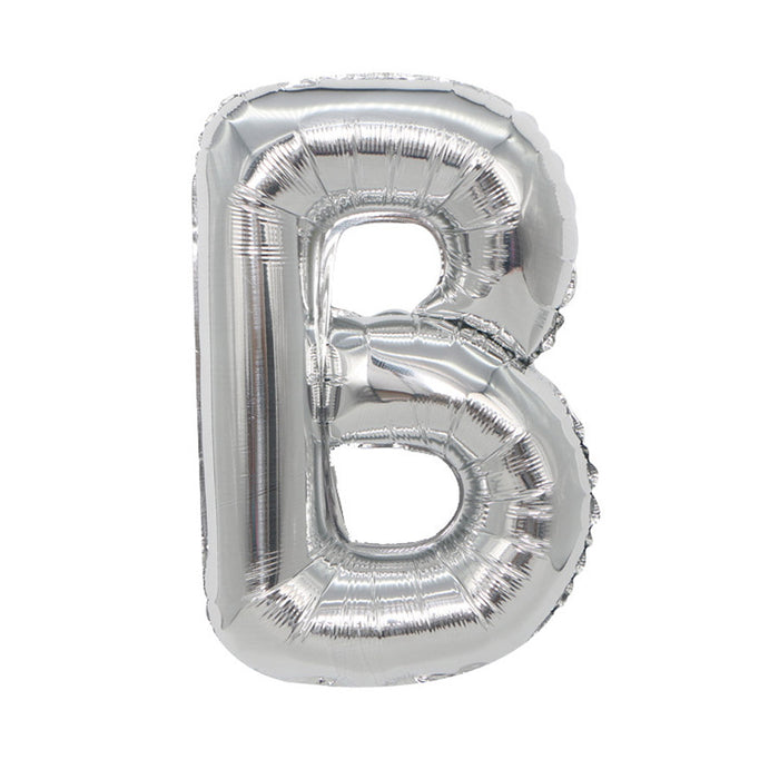Air Filled Silver Mylar ''B'' Letter Balloon, 16"| 1 ct
