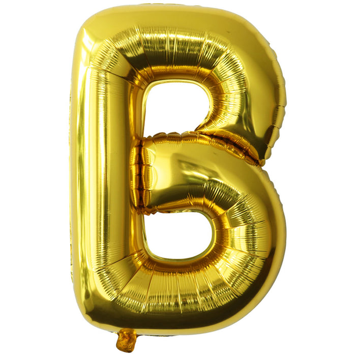 "B" Gold Jumbo Metallic Balloon | 1ct.