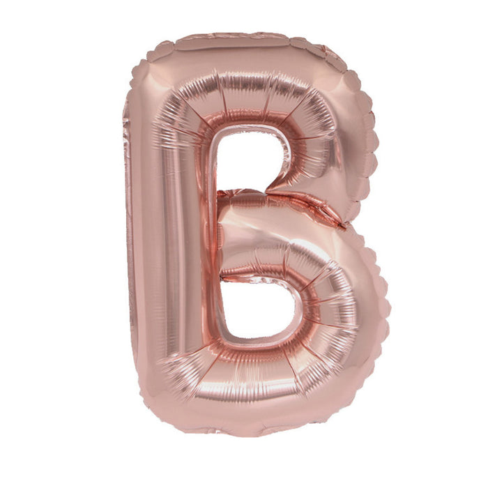 Air Filled Rose Gold Mylar ''B'' Letter Balloon, 16" | 1 ct