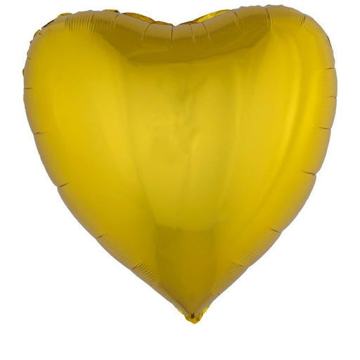 30-Inch Gold Heart SuperShape Mylar Balloon