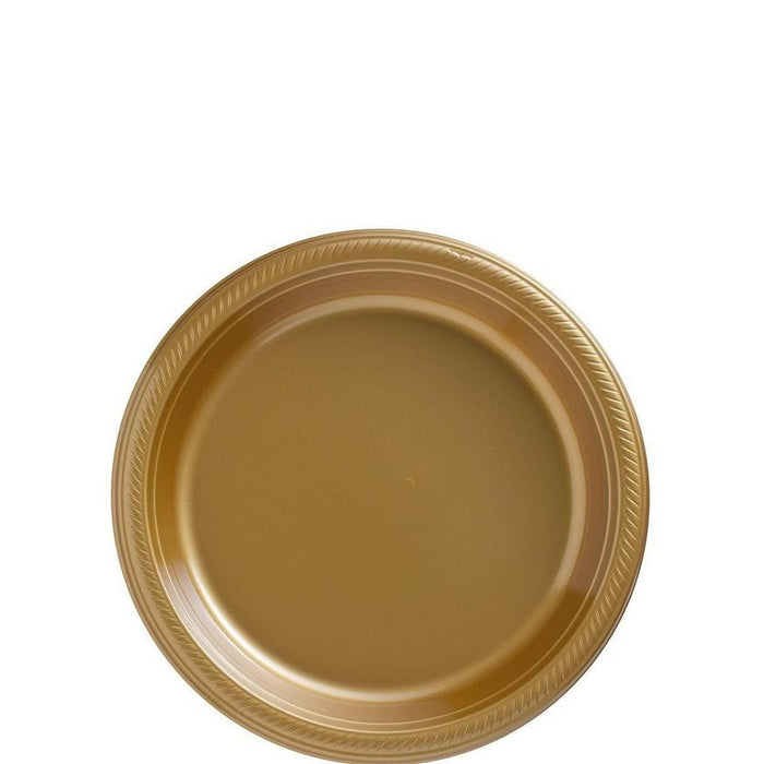 Plastic Plate, Gold 7" | 50ct