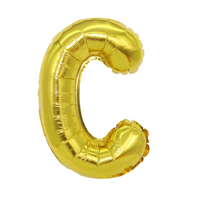Air Filled Gold Mylar ''C'' Letter Balloon, 16'' | 1 ct