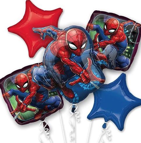 Spider-Man Web Wonder Balloon Bouquet | 5pcs