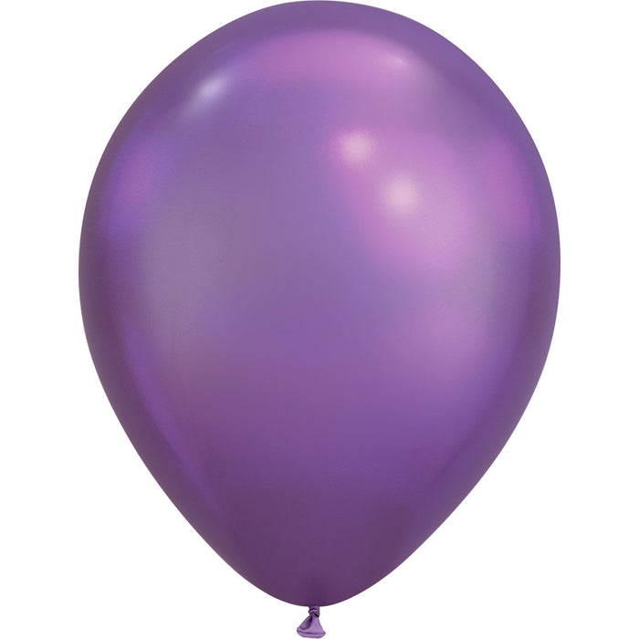 Chrome Purple, Latex Balloon With Helium and Hi-Float  11'' | 1 ct
