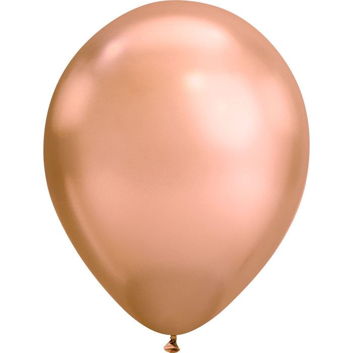 Chrome Rose Gold, Latex Balloon With Helium and Hi-Float  11'' | 1 ct
