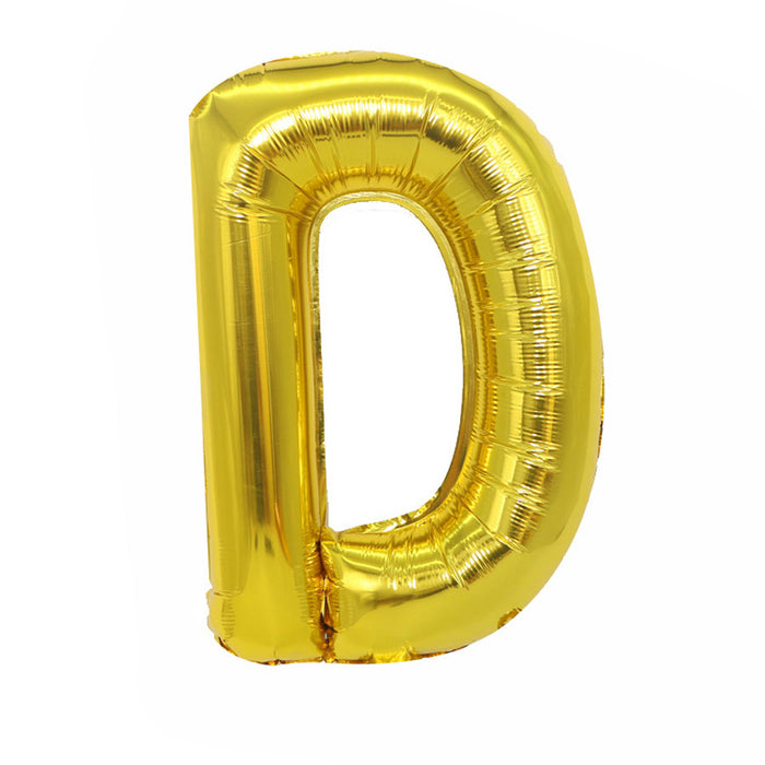Air Filled Gold Mylar ''D'' Letter Balloon, 16'' | 1 ct