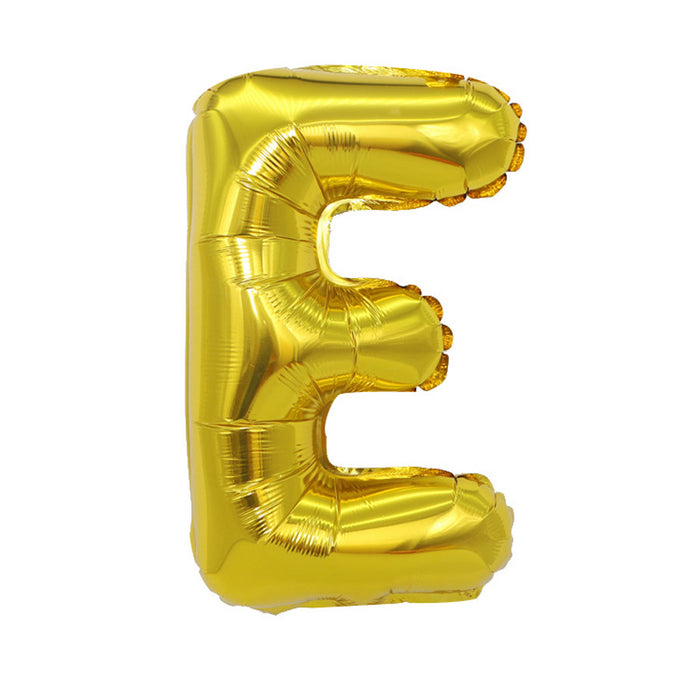 Air Filled Gold Mylar ''E'' Letter Balloon, 16" | 1 ct