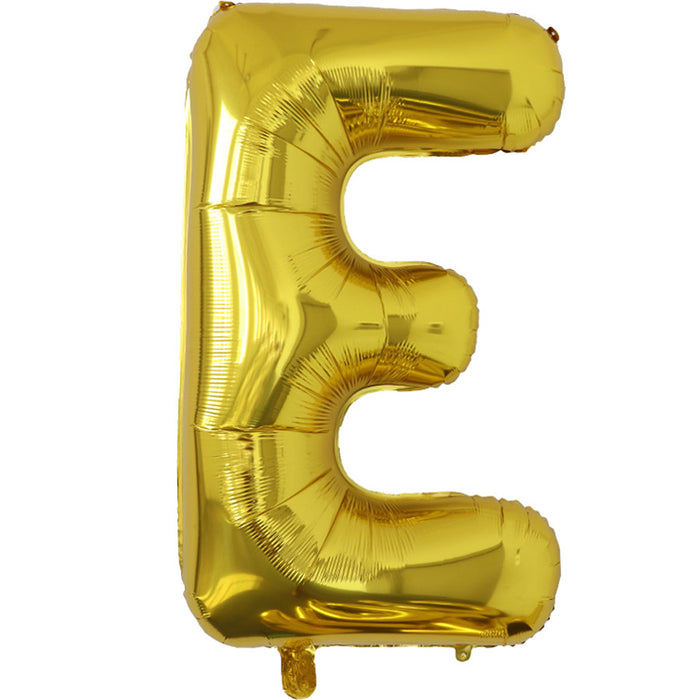 "E" Gold Jumbo Metallic Balloon | 1ct.