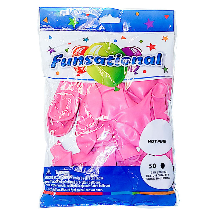 Hot Pink Funsational 12" Latex Ballons | 50ct