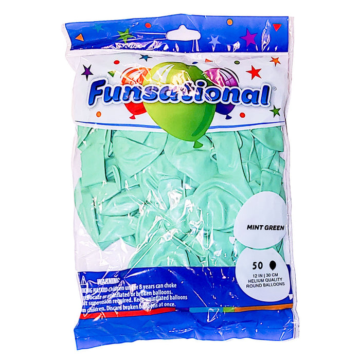 Mint Green Funsational 12" Latex Ballons | 50ct