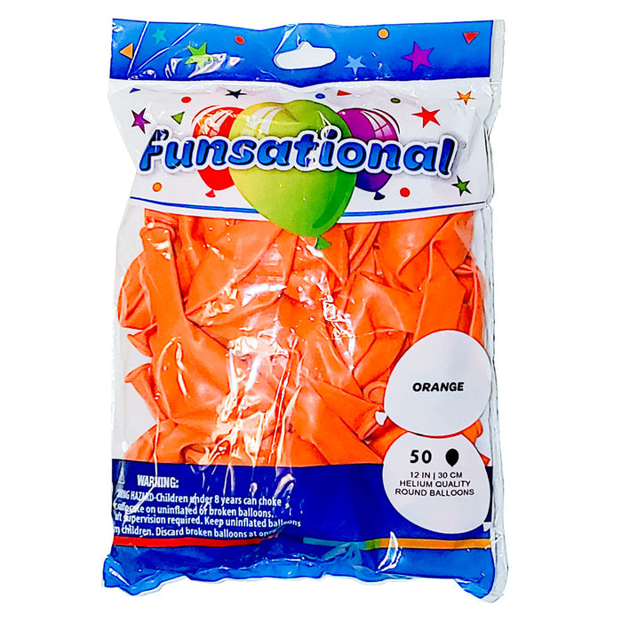 Orange Funsational 12" Latex Ballons | 50ct