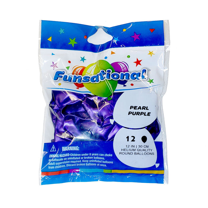 Pearl Purple Funsational 12" Latex Ballons | 12ct