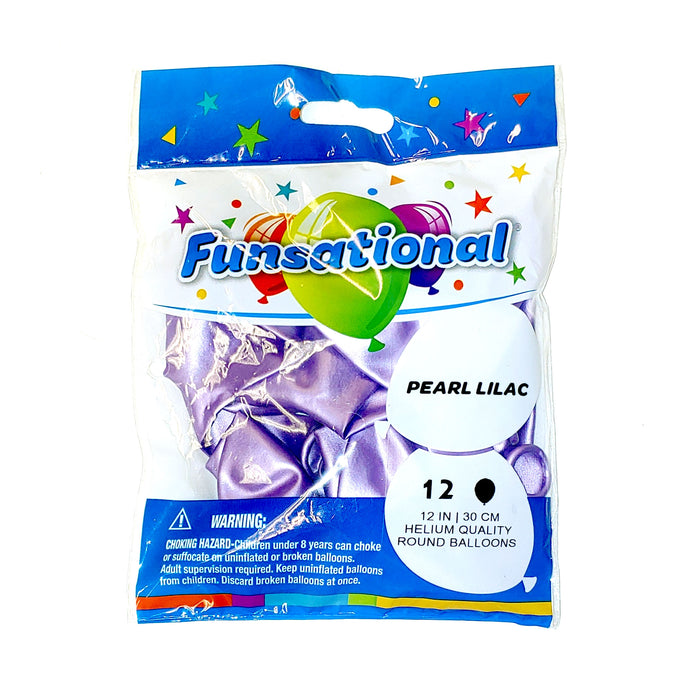 Pearl Lilac Funsational 12" Latex Ballons | 12ct