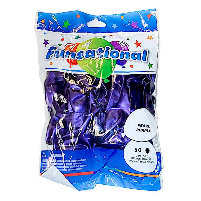 Pearl Purple Funsational 12" Latex Ballons | 50ct