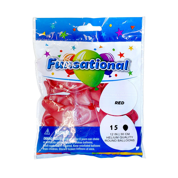 Red Funsational 12" Latex Ballons | 15ct