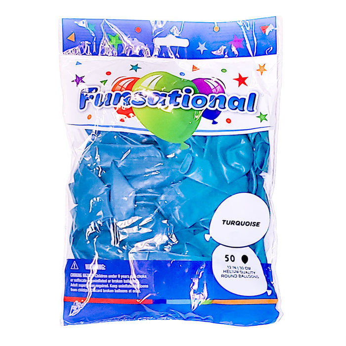 Turquoise Funsational 12" Latex Ballons | 50ct