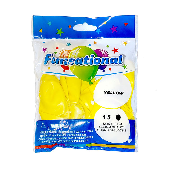 Yellow Funsational 12" Latex Ballons | 15ct