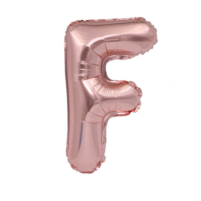 Air Filled Rose Gold Mylar ''F'' Letter Balloon, 16" | 1 ct