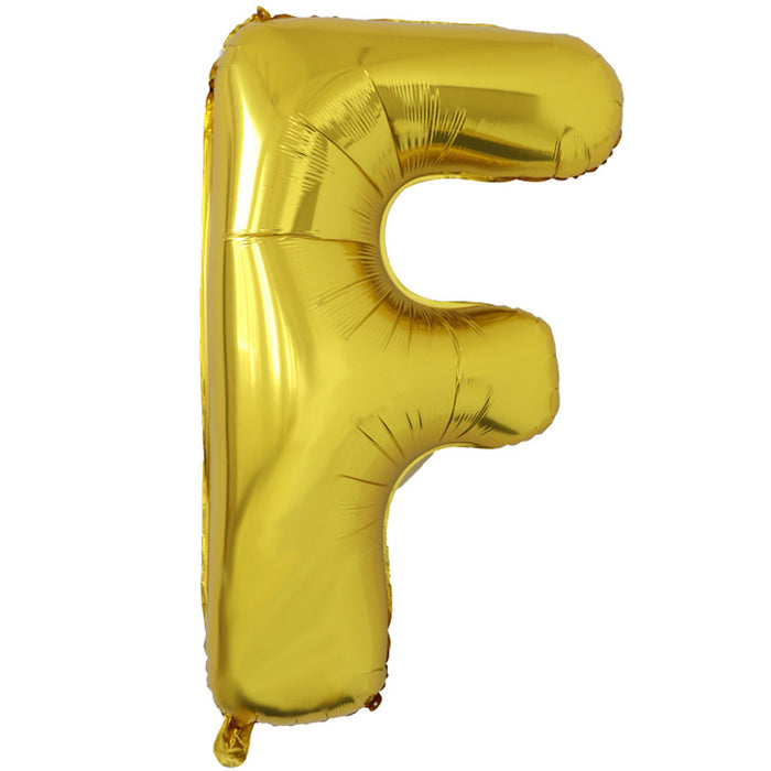 "F" Gold Jumbo Metallic Balloon | 1ct.