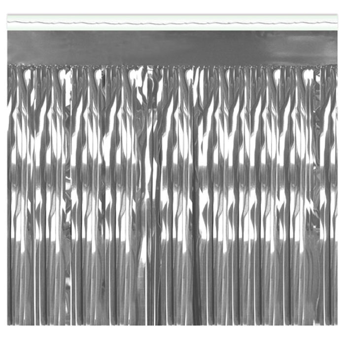 Silver Metallic Fringe Drape 10' x 15" | 1 ct