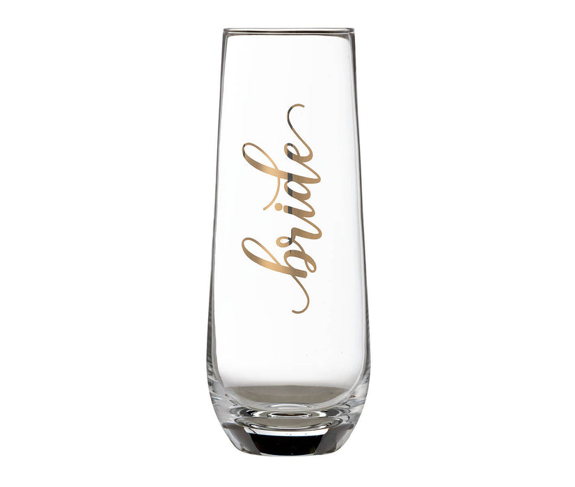 Lillian Rose Gold Bride Stemless Champagne Glass | 1ct