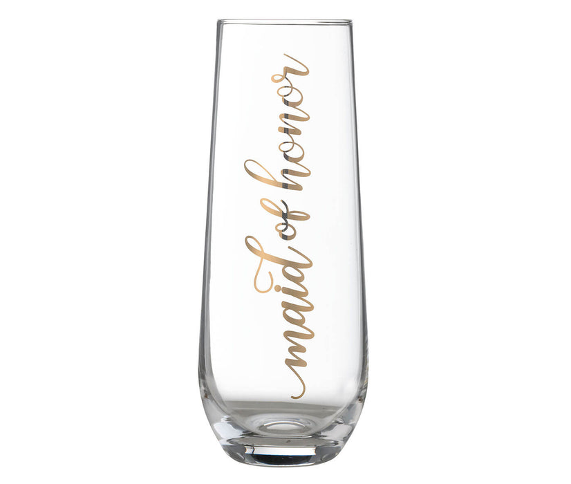 Lillian Rose Gold Maid of Honor Stemless Champagne Glass | 1ct