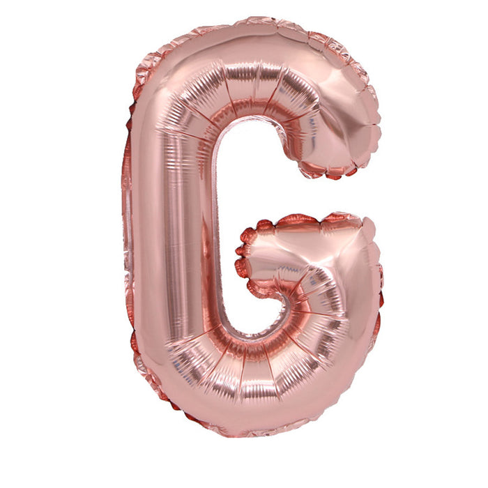 Air Filled Rose Gold Mylar ''G'' Letter Balloon, 16" | 1 ct