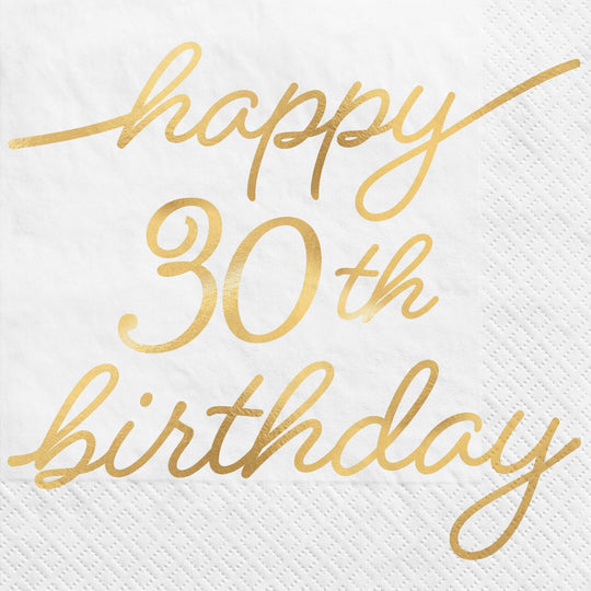 Golden Age 30th Birthday Beverage Napkins 16pk | 1ct