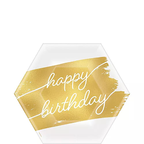 Golden Age Birthday Hexagon 7" Paper Plates 8 pk | 1ct
