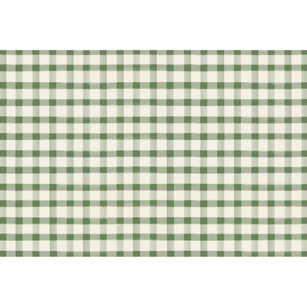 Christmas Hester & Cook Dark Green Painted Check Placemat | 24ct