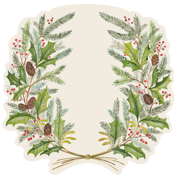 Christmas Die-Cut Sprigs Placemats| 12ct