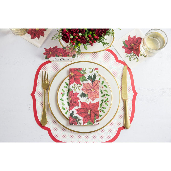 Hester & Cook Poinsettia Guest Napkins | 16ct