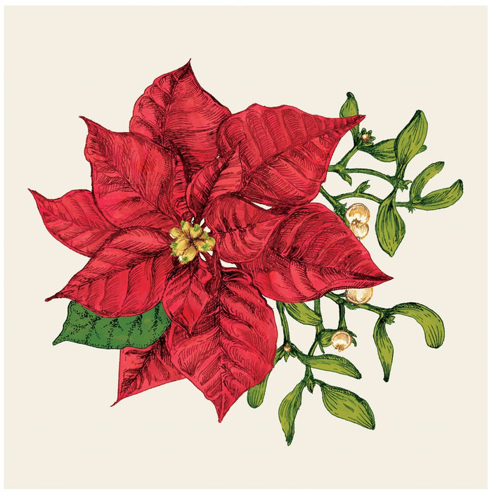 Hester & Cook Poinsettia Beverage Napkins | 20ct