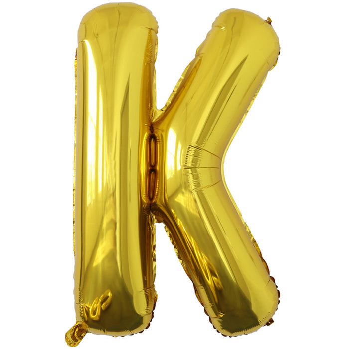 "K" Gold Jumbo Metallic Balloon | 1ct.