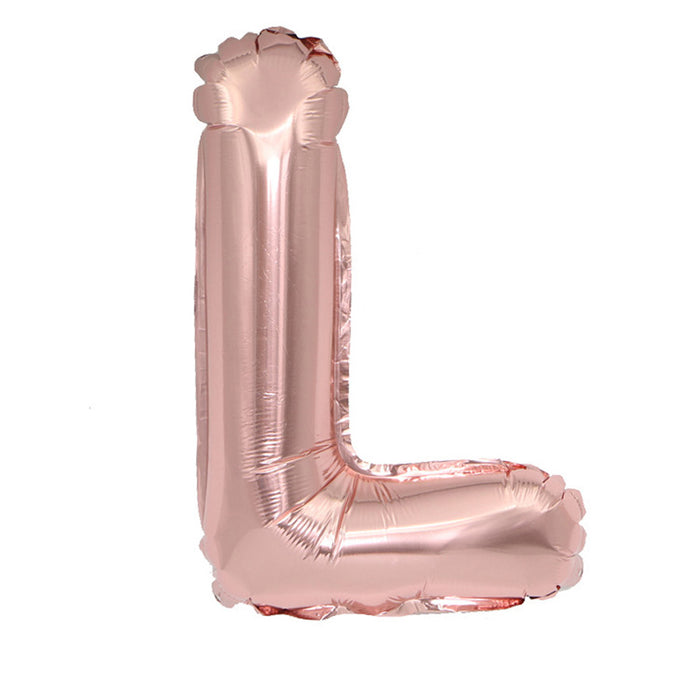 Air Filled Rose Gold Mylar ''L'' Letter Balloon, 16" | 1 ct